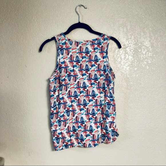 ⛵️Kenar Red, White, Blue Sailboat Tank (Small) ❤️🤍💙 Cute, Perfect for Summer! - Picture 2 of 6